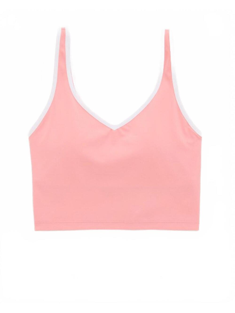 OFFLINE by Aerie Real Me Low Key Longline Sports Bra Pink White XL